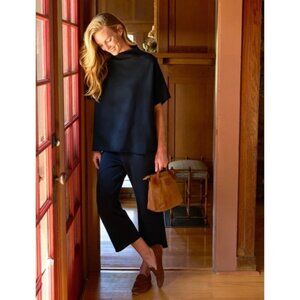 Frank & Eileen Malibu Travel Set Capelet Sweatpants Size M British Royal‎ Navy